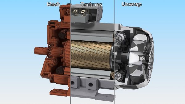 Electric Motor Cutaway Grey