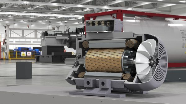 Electric Motor Cutaway Grey