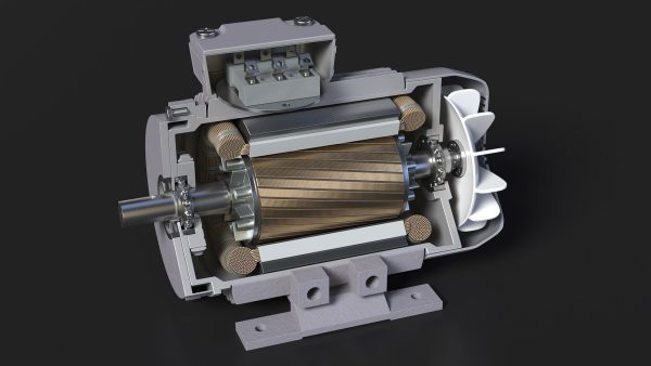 Electric Motor Cutaway Grey