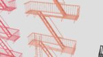 Emergency Fire Escape Stairs 3d model