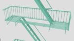 Emergency Fire Escape Stairs 3d model