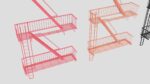 Emergency Fire Escape Stairs 3d model