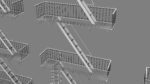 Emergency Fire Escape Stairs 3d model