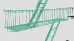 Emergency Fire Escape Stairs 3d model