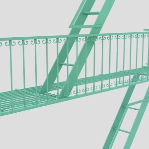 Emergency Fire Escape Stairs 3d model