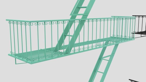 Emergency Fire Escape Stairs 3d model