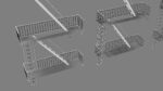 Emergency Fire Escape Stairs 3d model
