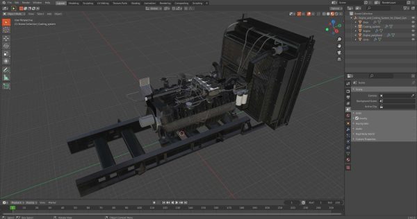 Engine and Cooling System for Diesel Generator