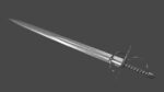 Excalibur sword with Flamberge handle