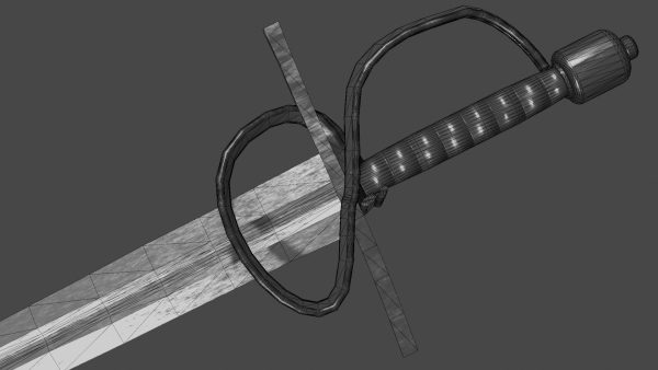 Excalibur sword with Flamberge handle