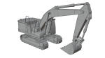 Excavator CAT 320 Lowpoly