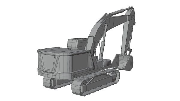 Excavator CAT 320 Lowpoly