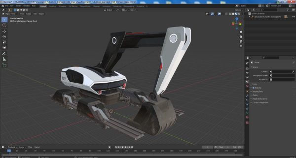 Excavator Futuristic Concept Old