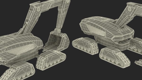 Excavator SciFi Concept Old Rigged