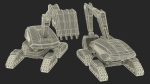 Excavator SciFi Concept Old Rigged