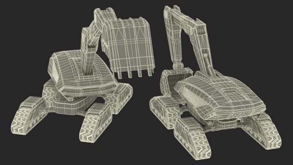 Excavator SciFi Concept Old Rigged