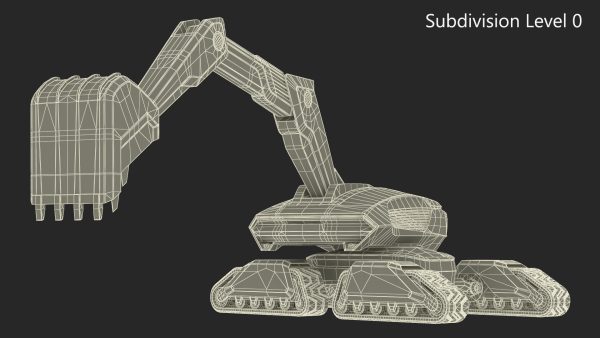 Excavator SciFi Concept Old Rigged