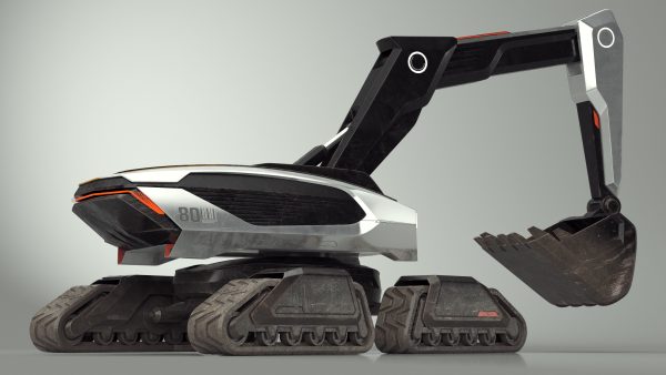 Excavator SciFi Concept Old Rigged