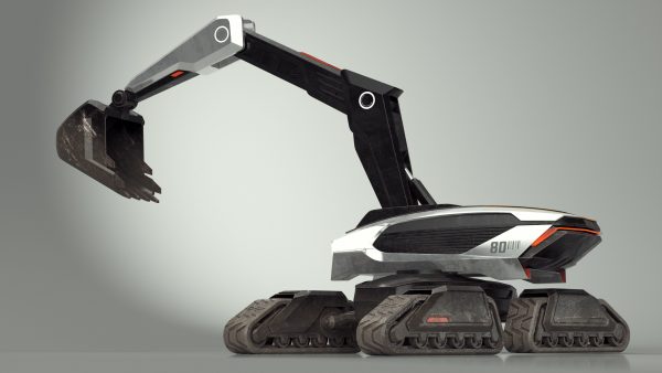Excavator SciFi Concept Old Rigged