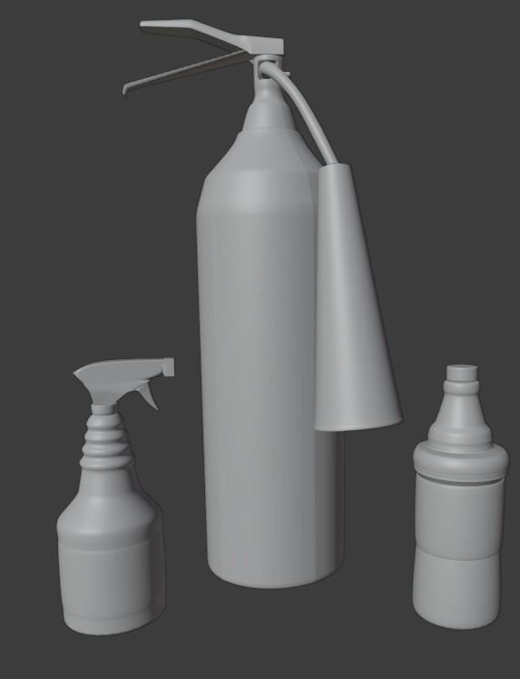 Extinguisher and bottles
