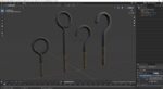 Eye Screw Hooks Set Gold