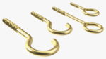 Eye Screw Hooks Set Gold