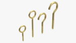 Eye Screw Hooks Set Gold