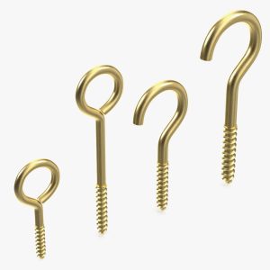 Eye Screw Hooks Set Gold