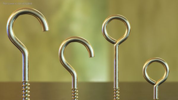 Eye Screw Hooks Set Gold