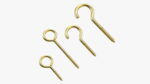 Eye Screw Hooks Set Gold