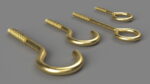 Eye Screw Hooks Set Gold