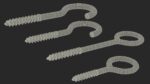Eye Screw Hooks Set Gold