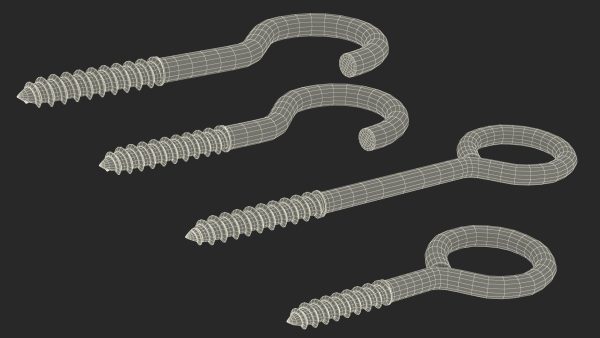 Eye Screw Hooks Set Gold