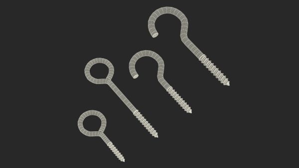 Eye Screw Hooks Set Gold