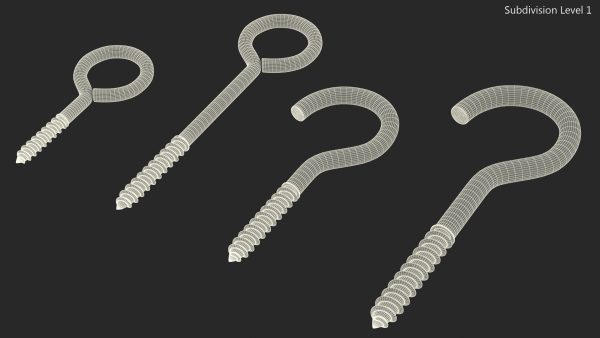 Eye Screw Hooks Set Gold