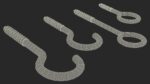 Eye Screw Hooks Set Gold