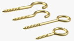 Eye Screw Hooks Set Gold