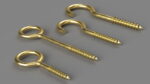 Eye Screw Hooks Set Gold