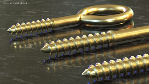 Eye Screw Hooks Set Gold