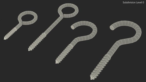 Eye Screw Hooks Set Gold