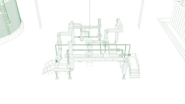 Factory industrial building 3D model