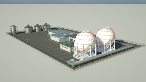 Factory industrial building 3D model