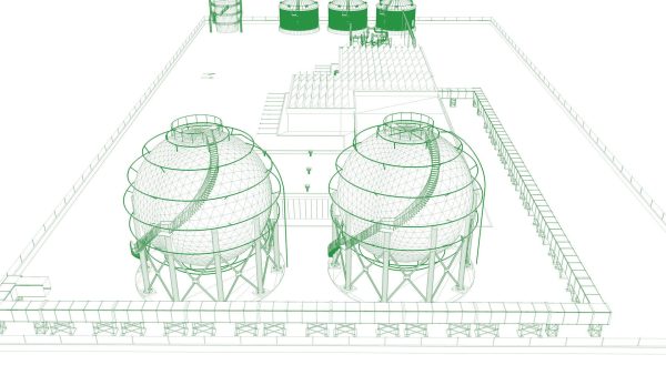 Factory industrial building 3D model