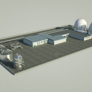 Factory industrial building 3D model