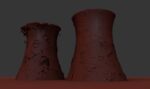 Factory Smoke Towers Demolitions 3D Model Simulations