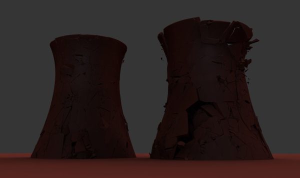 Factory Smoke Towers Demolitions 3D Model Simulations