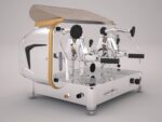 Faema e61 espresso machine and  FP Grinder with a coffee cup