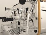 Faema e61 espresso machine and  FP Grinder with a coffee cup