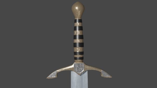 Falchion sword with Excalibur handle