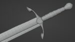 Falchion sword with Excalibur handle